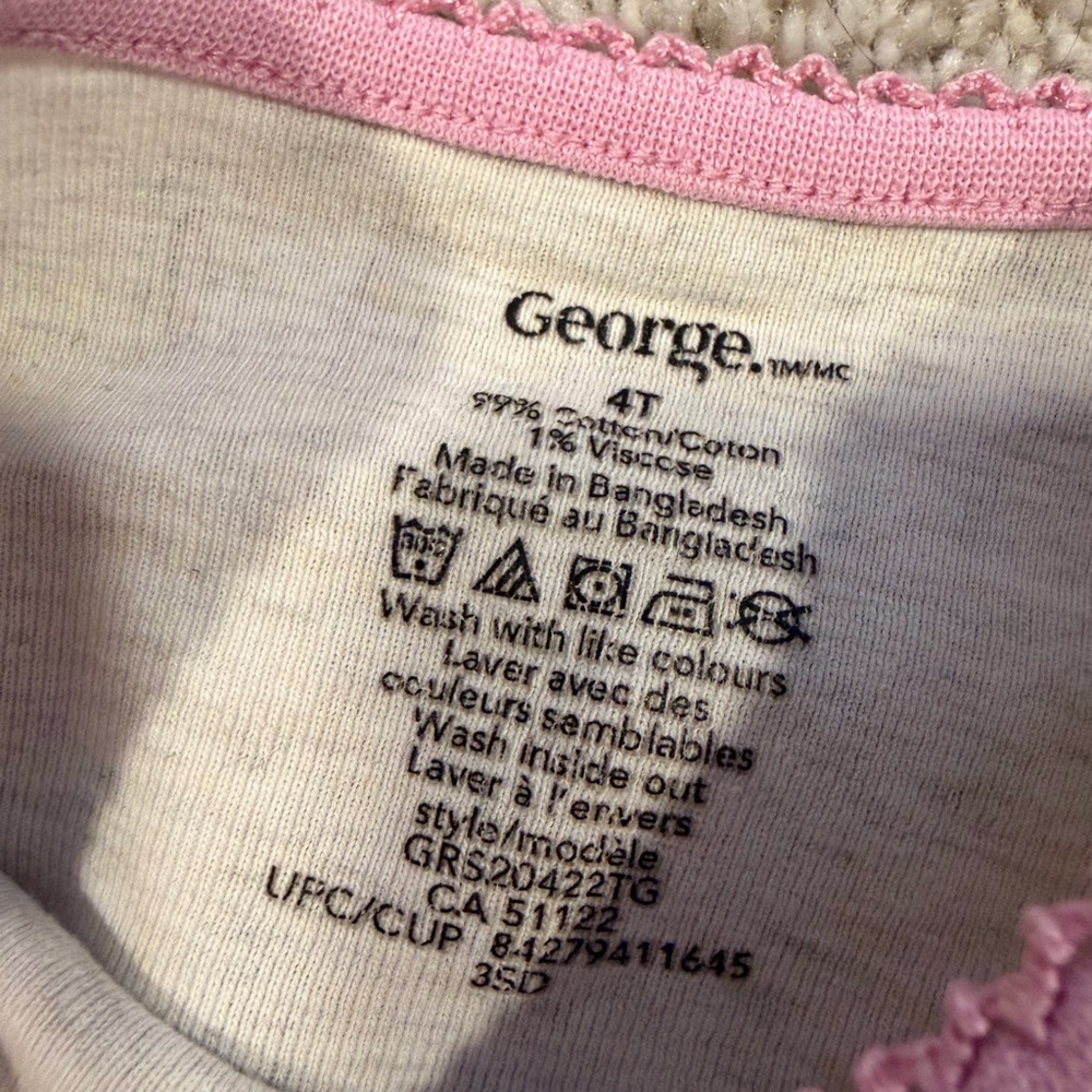 George Pajama Set in Cream and Pink with Bunny Print - Picture 2 of 6